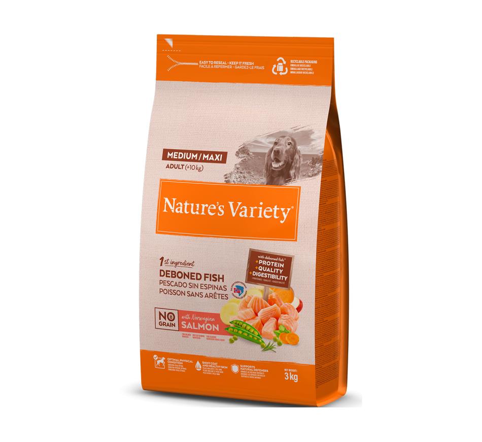 Nature's Variety No Grain Cão Adulto Medium/Maxi - Salmão da Noruega
