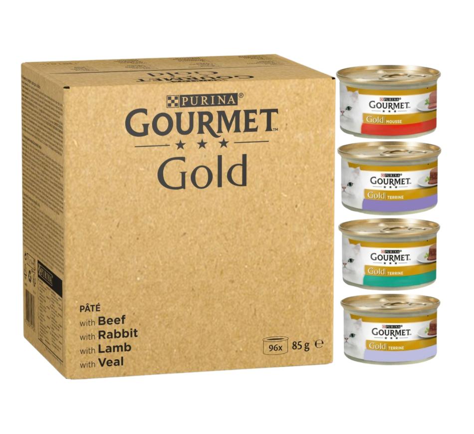 Gourmet Gold Mousse Vitela,Vaca,Coelho,Borrego 96x85gr JumboPack