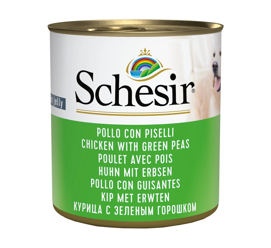 Schesir Cão Frango e Ervilhas em Gelatina 