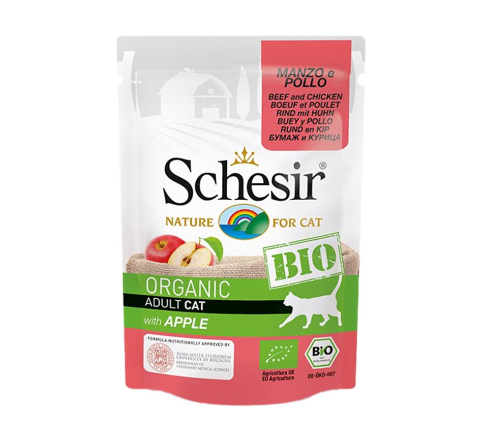 Schesir Bio Gato Húmido Vaca, Frango e Maçã