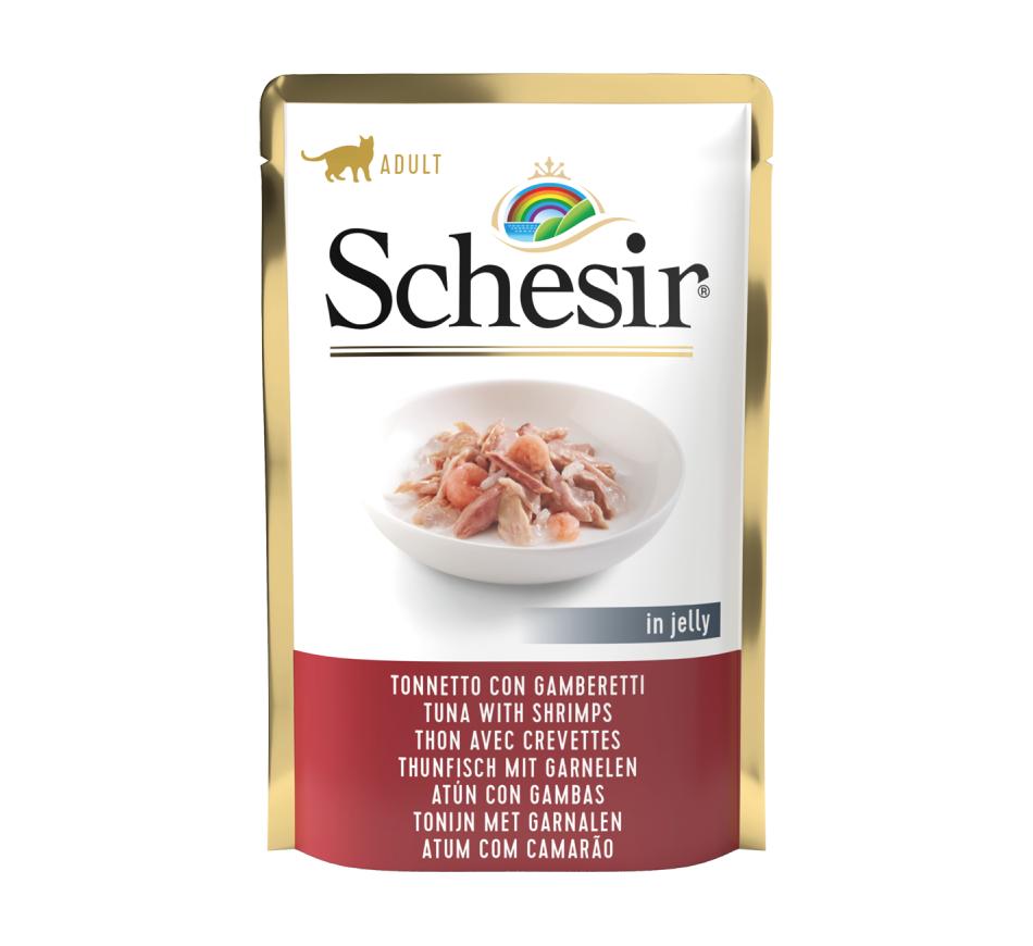 Schesir Gato Atum e Camarão em Gelatina - Saquetas