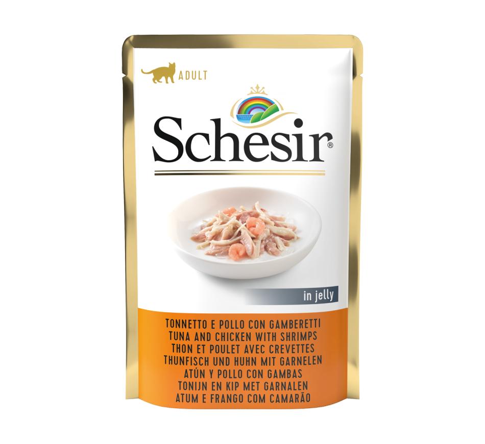 Schesir Gato Atum e Frango com Camarões - Saquetas