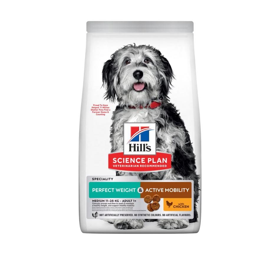 Hill's Science Plan Cão Adulto Perfect Weight & Active Mobility Raça Média com Frango