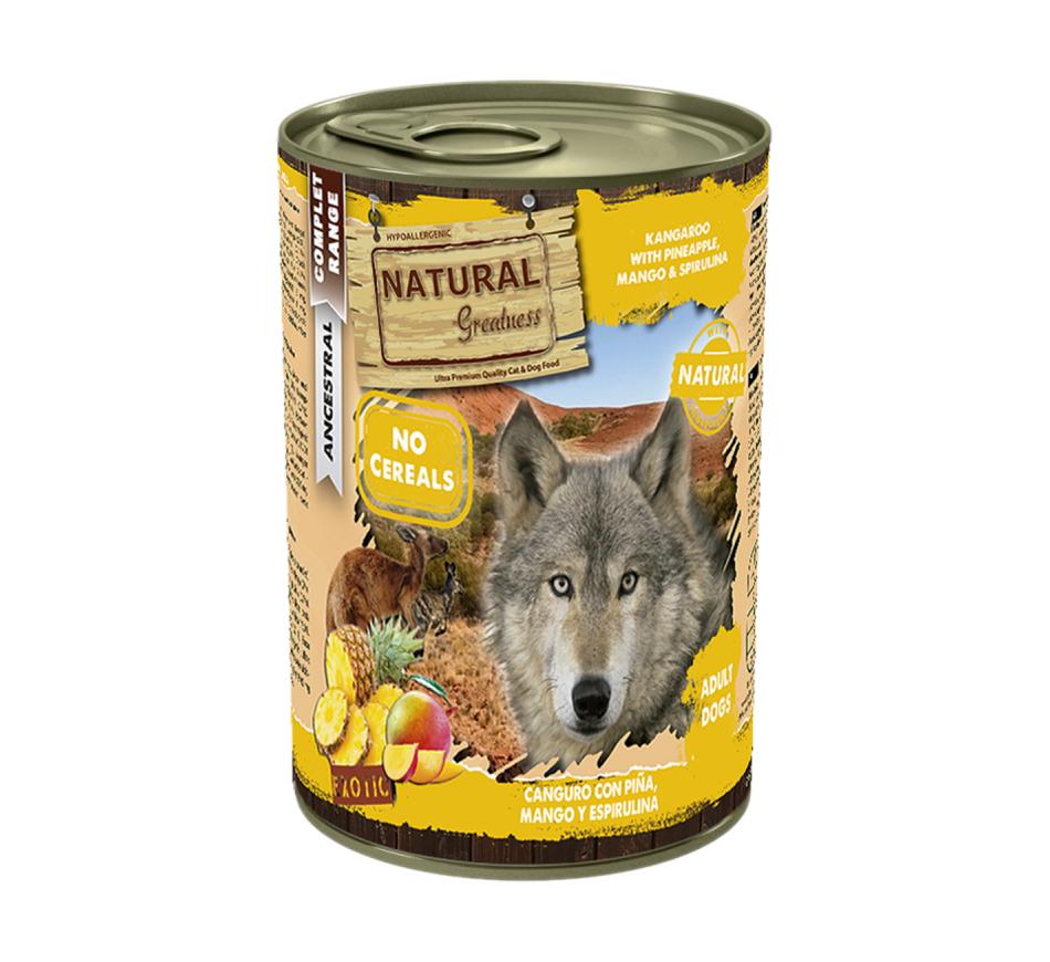 Natural Greatness Cão Canguru com Ananás, Manga e Spirulina