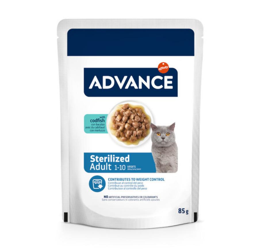 Advance Wet Gato Adulto Sterilized Bacalhau - Pedaços em Molho