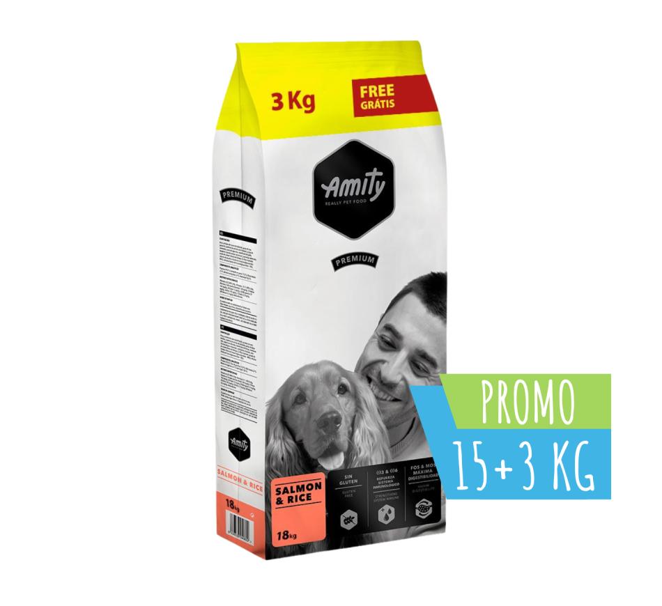Amity Dog Premium Salmon & Rice 15+3kg