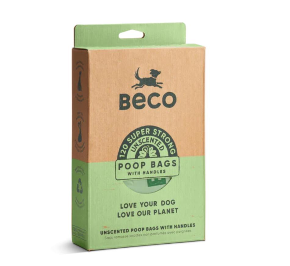 Beco Poop Bags Unscented With Handles -  Eco Bags com asa