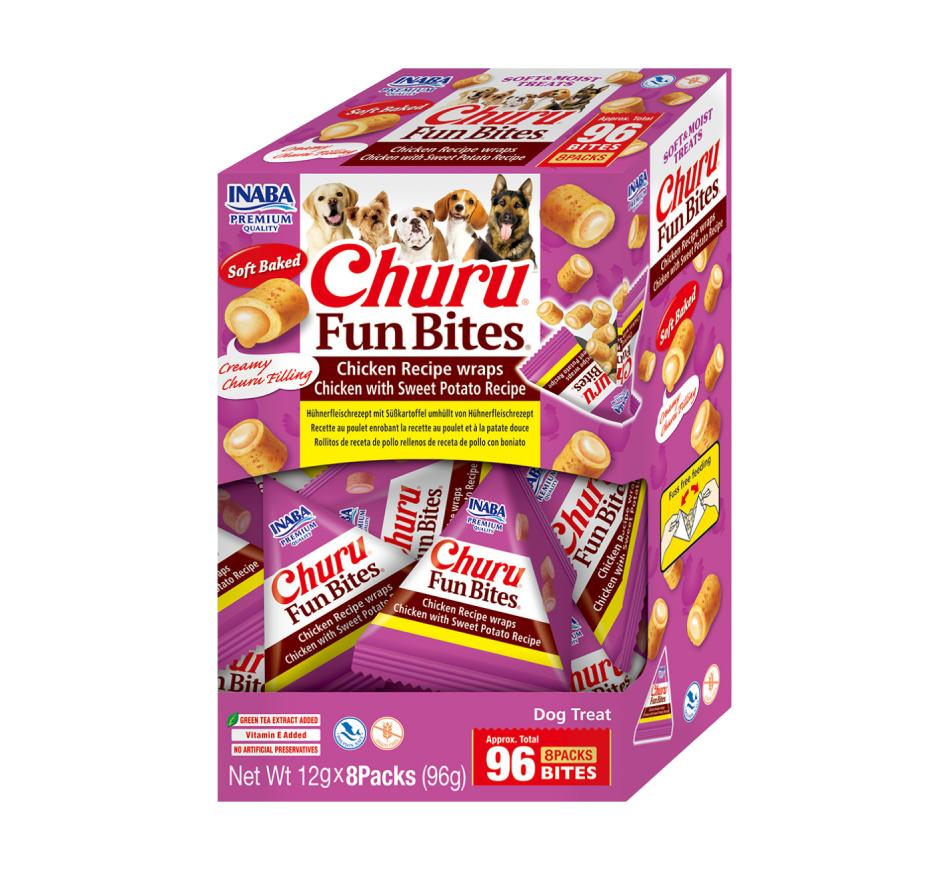 Churu Cão Fun Bites Receita de Frango com Batata Doce 