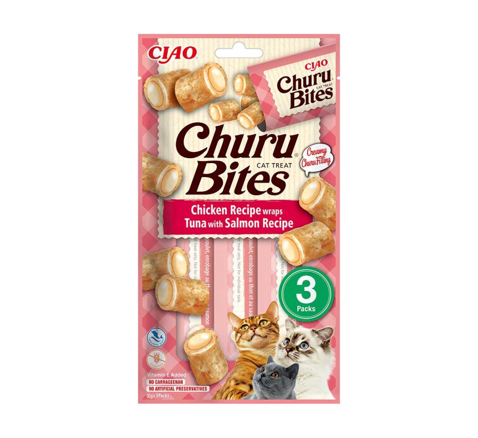 Churu Gato Bites Receita de Atum com Salmão 