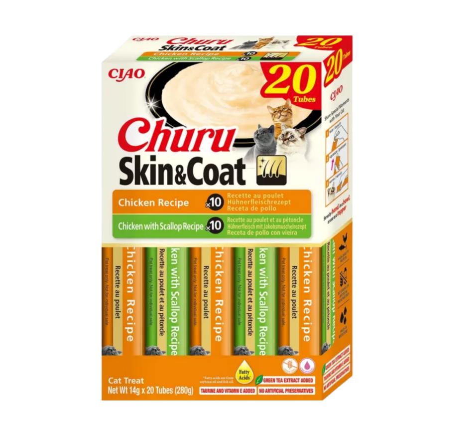 Churu Gato Box Skin & Coat de Frango 