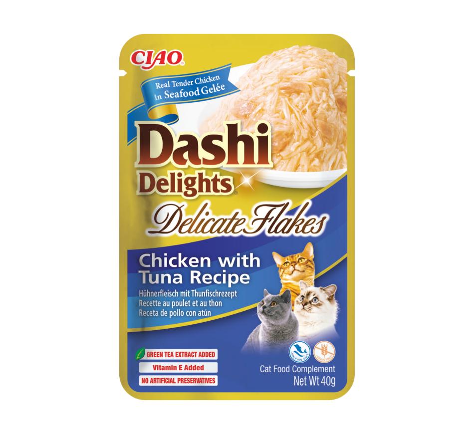 Churu Gato Dashi Delicate Flakes Receita de Frango com Atum 