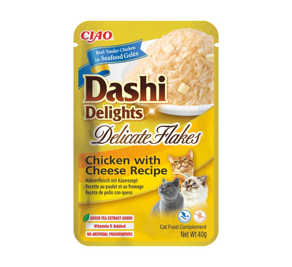 Churu Gato Dashi Delicate Flakes Receita de Frango com Queijo 