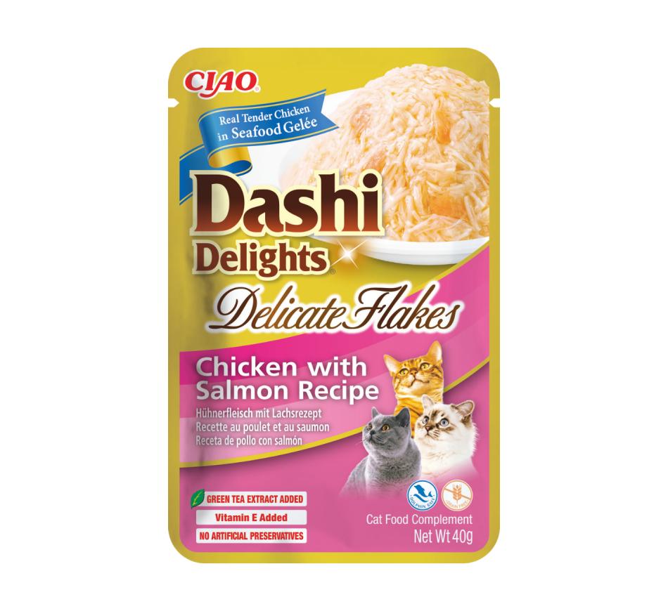 Churu Gato Dashi Delicate Flakes Receita de Frango com Salmão 