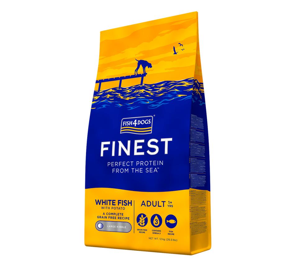 Fish4Dogs Finest Peixe Branco & Batata Cão Adulto Raça Média e Grande