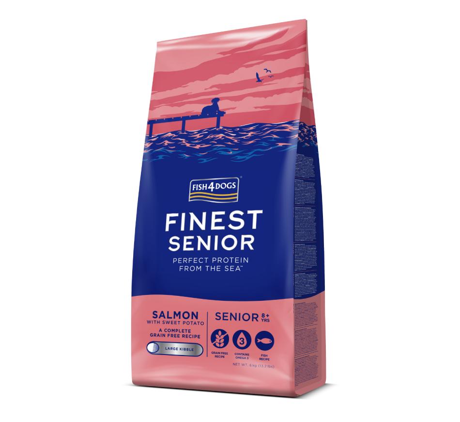 Fish4Dogs Finest Salmão & Batata Cão Senior Raças Médias e Grandes