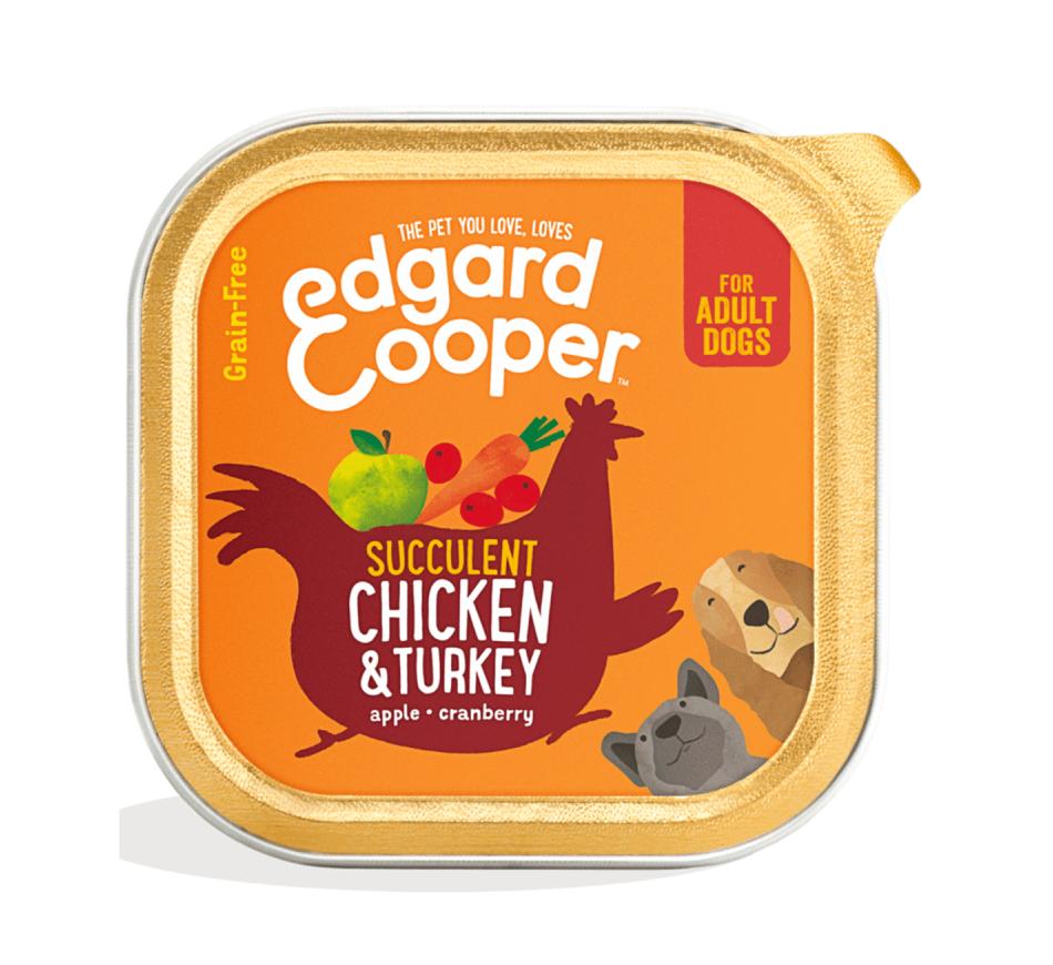 Edgard & Cooper Ração Húmida Terrina Cão Adulto - Frango e Perú 
