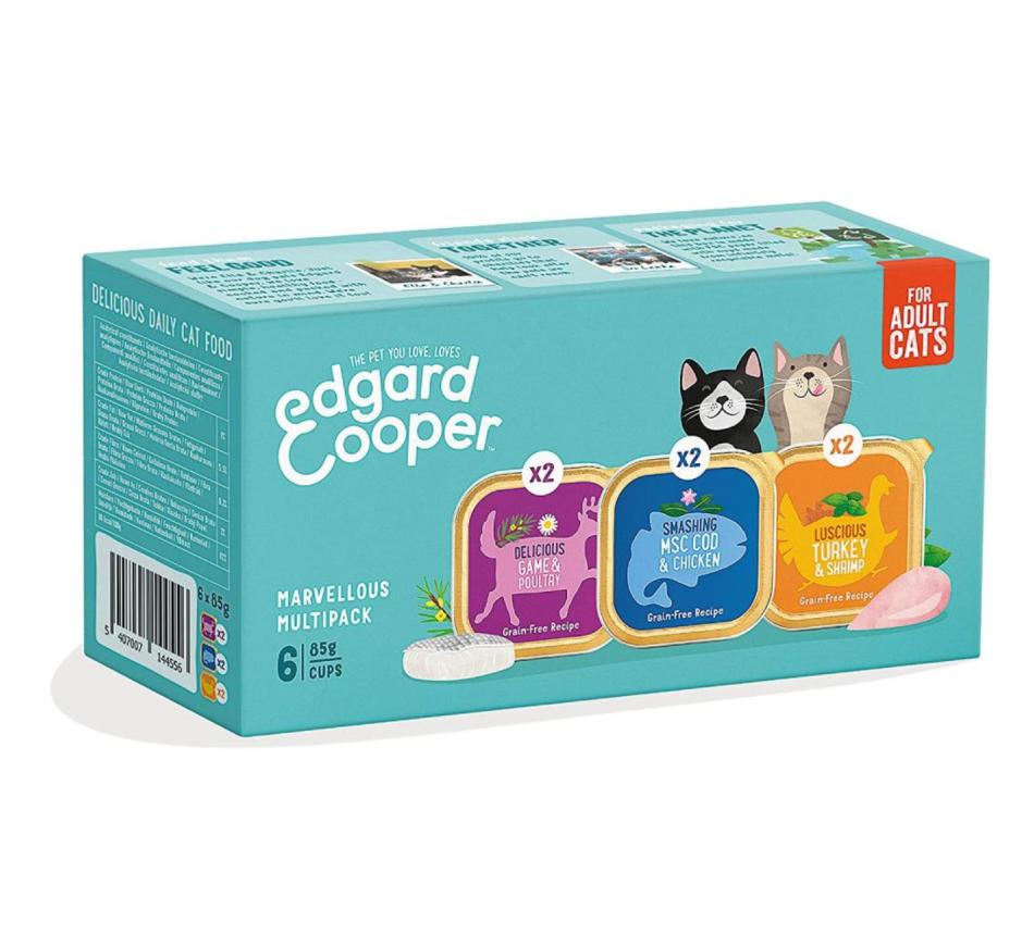 Edgard & Cooper Ração Húmida Terrina Gato Multipack - Bacalhau,Veado e Perú