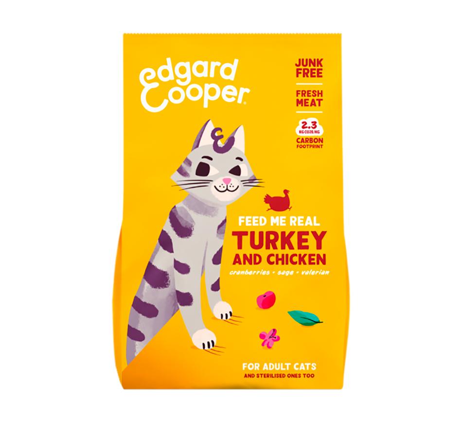 Edgard & Cooper Gato Adulto Ração Seca Perú e Frango do Campo