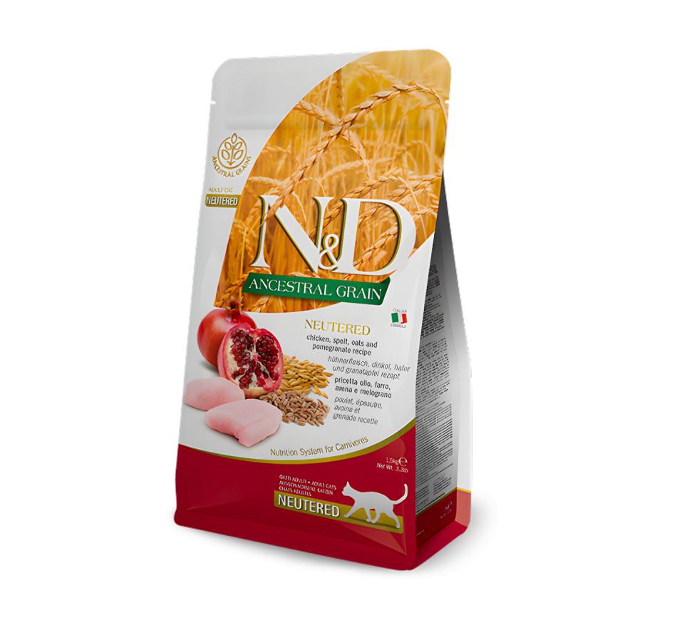 Farmina N&D Ancestral Grain Neutered Gato Esterilizado - Frango 