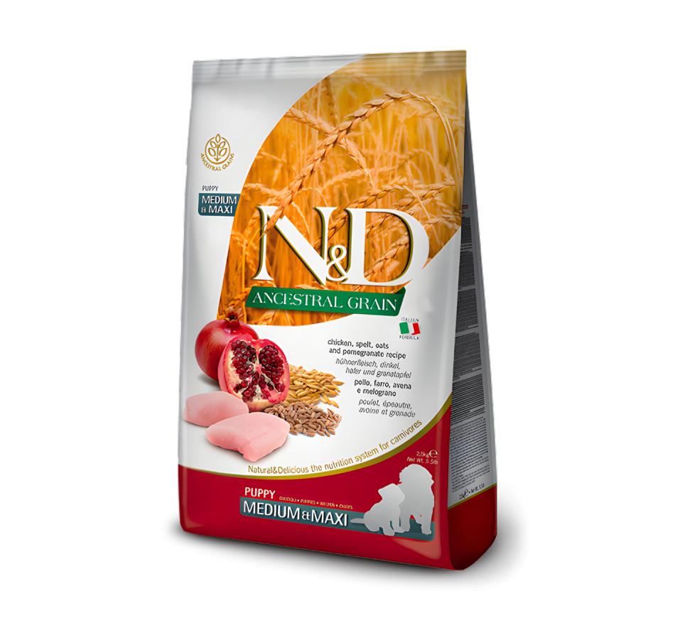 Farmina N&D Ancestral Grain Cão Puppy Medium & Maxi Frango