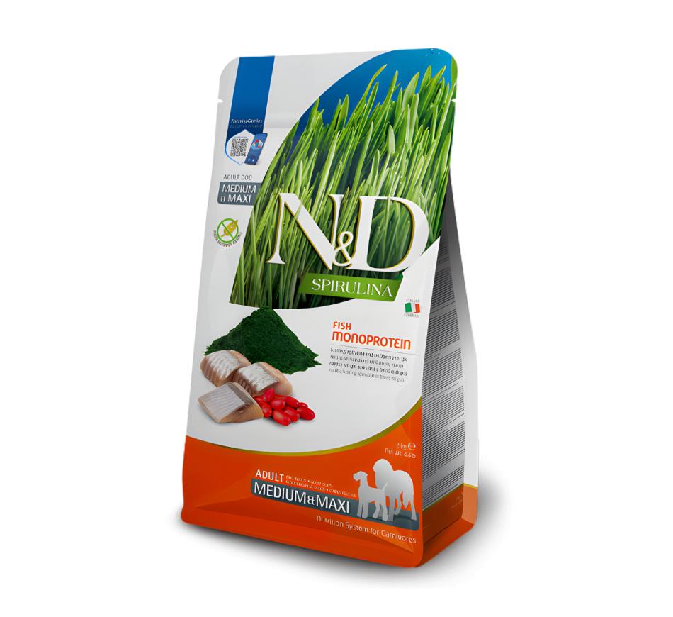 Farmina N&D Spirulina Cão Medium & Maxi Arenque