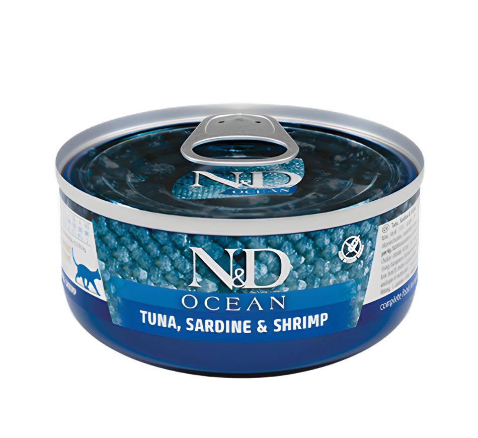 Farmina N&D Ocean Wet Gato - Atúm, Sardinha e Camarão 