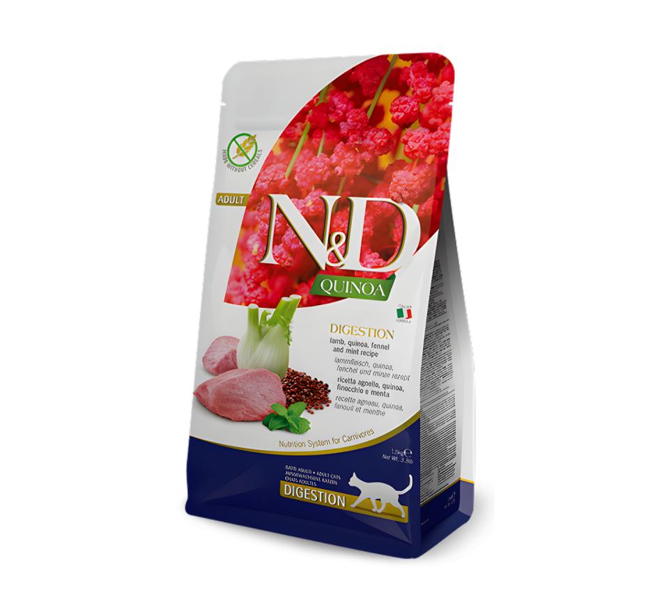 Farmina N&D Quinoa Digestion Gato Adulto - Cordeiro 