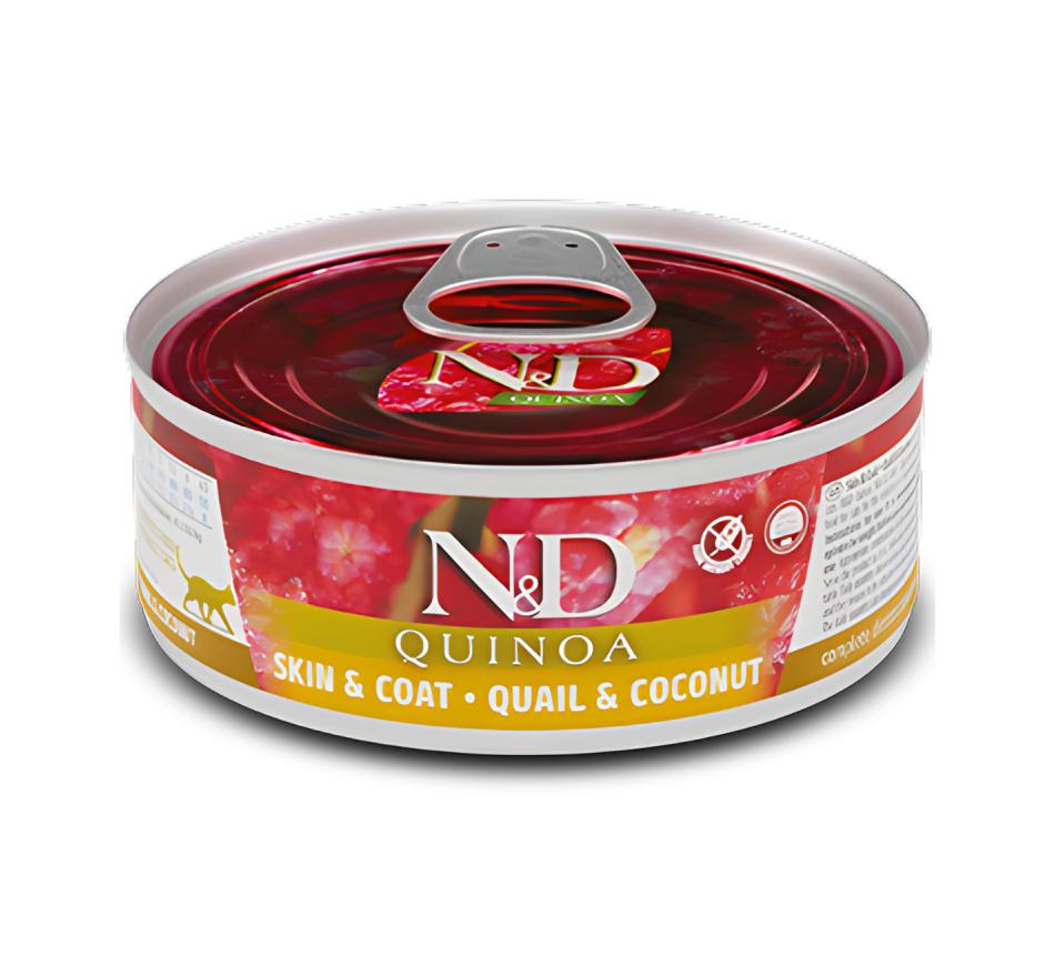 Farmina N&D Quinoa Skin Coat Wet Gato - Codorniz 