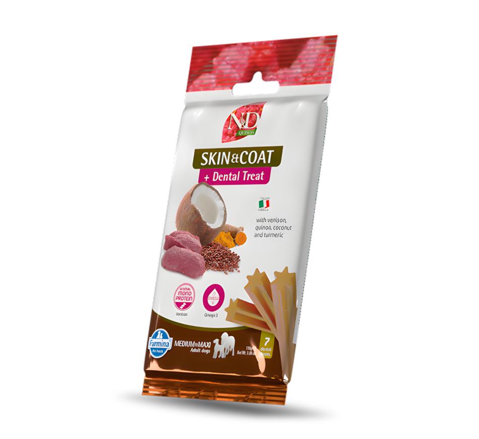 Farmina N&D Quinoa Skin Coat Treat Cão Medium & Maxi - Veado