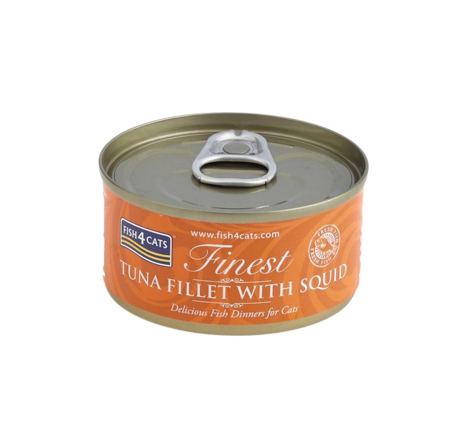 Fish4Cats Ração Húmida para Gato de Filete de Atum e Lulas