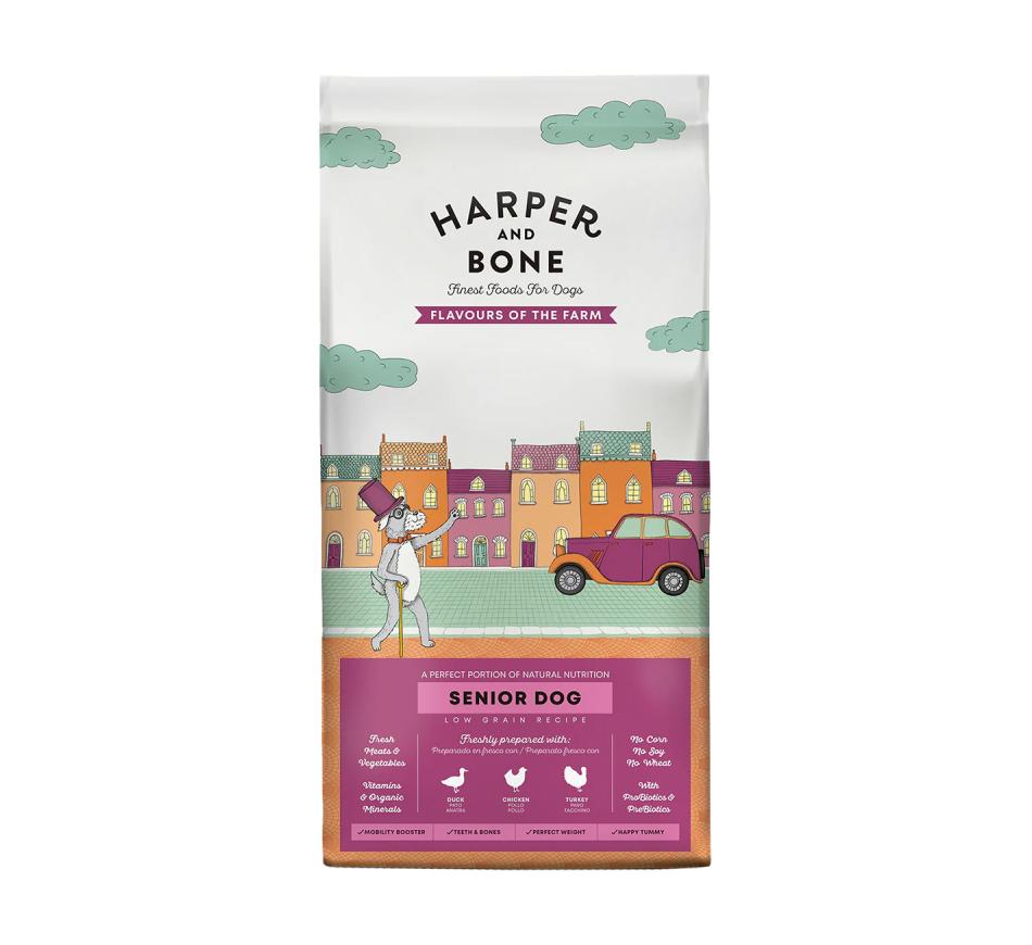 Harper and Bone Cão Adulto All Breeds Senior & Light Flavours of the Farm