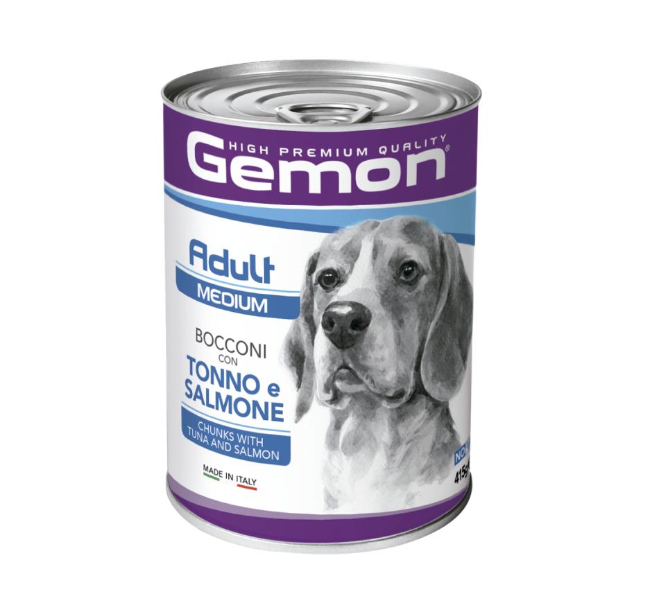 Gemon Cão Ração Húmida Adult Medium Pedaços Atum e Salmão