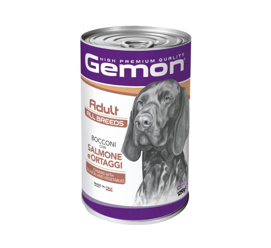 Gemon Cão Ração Húmida Adult All Breeds Pedaços Salmão e Vegetais