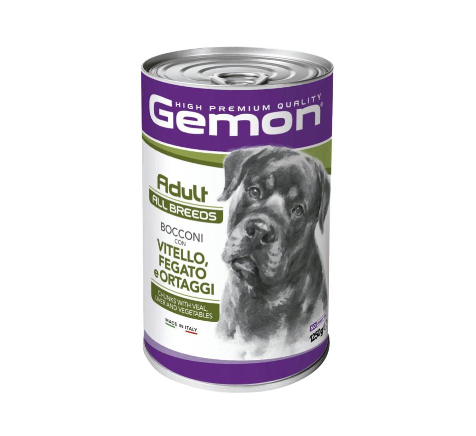Gemon Cão Ração Húmida Adult All Breeds Pedaços Vitela, Fígado e Vegetais