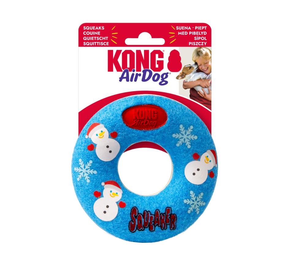 Kong Holiday AirDog Squeaker Donut Azul