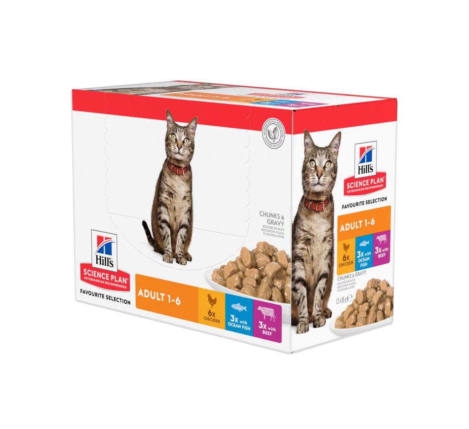 Hill's Science Plan Gato Adulto Multipack Frango, Peixe Oceano e vaca