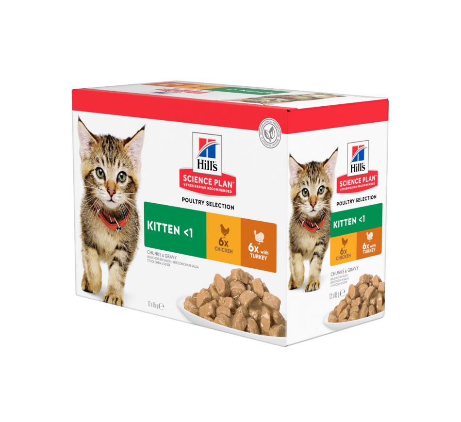Hill's Science Plan Kitten Frango & Peru Multipack