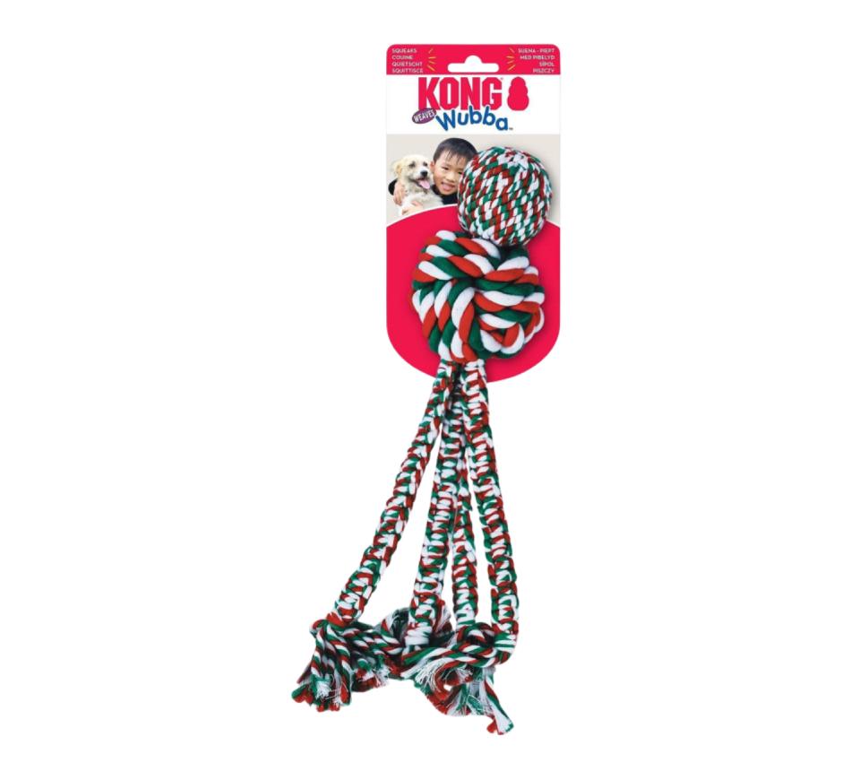 Kong Holiday Dog Wubba Weaves Wtih Rope LG