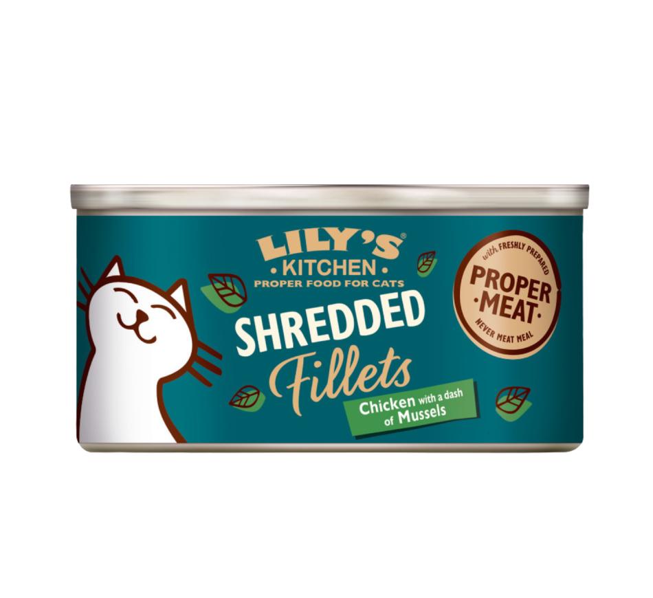 Lily's Kitchen Gato Shredded Fillets Frango e Mexilhões