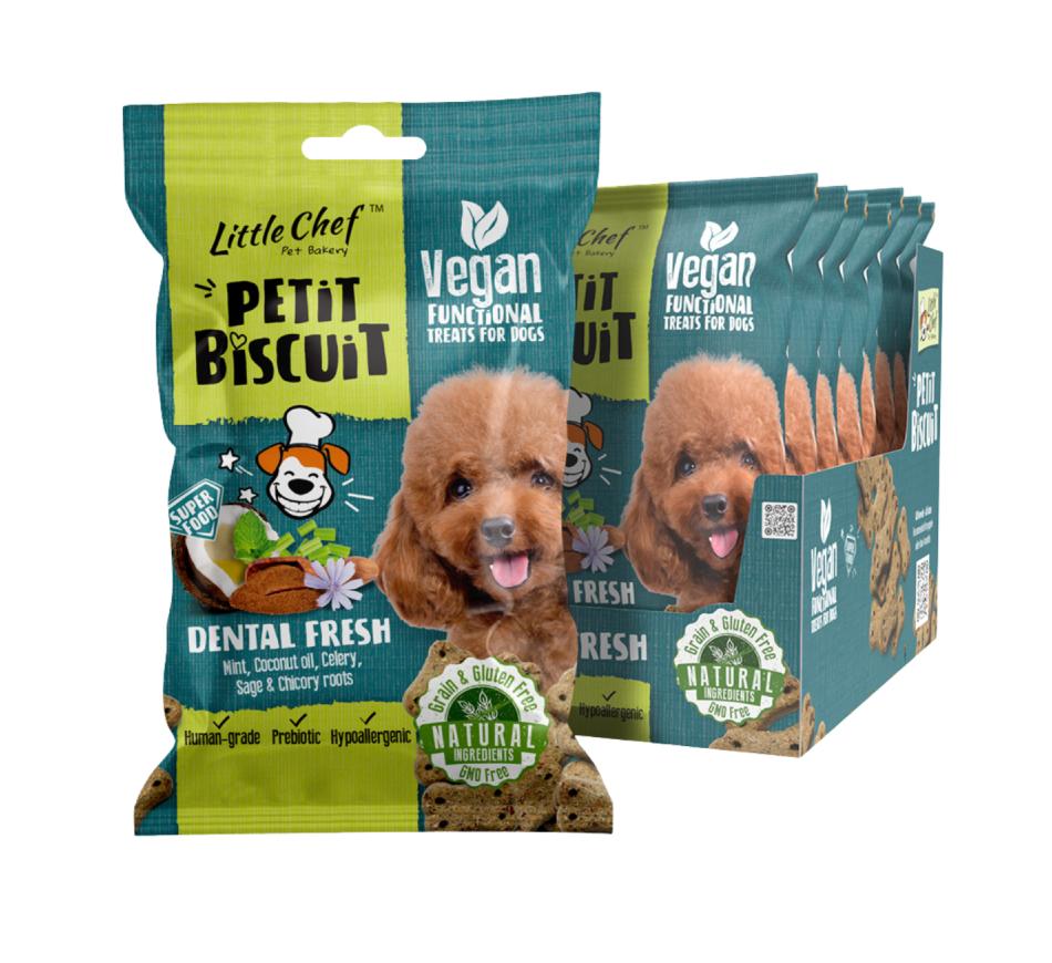 Petit Biscuit Dental Fresh Vegan Grain Free Treat para Cães