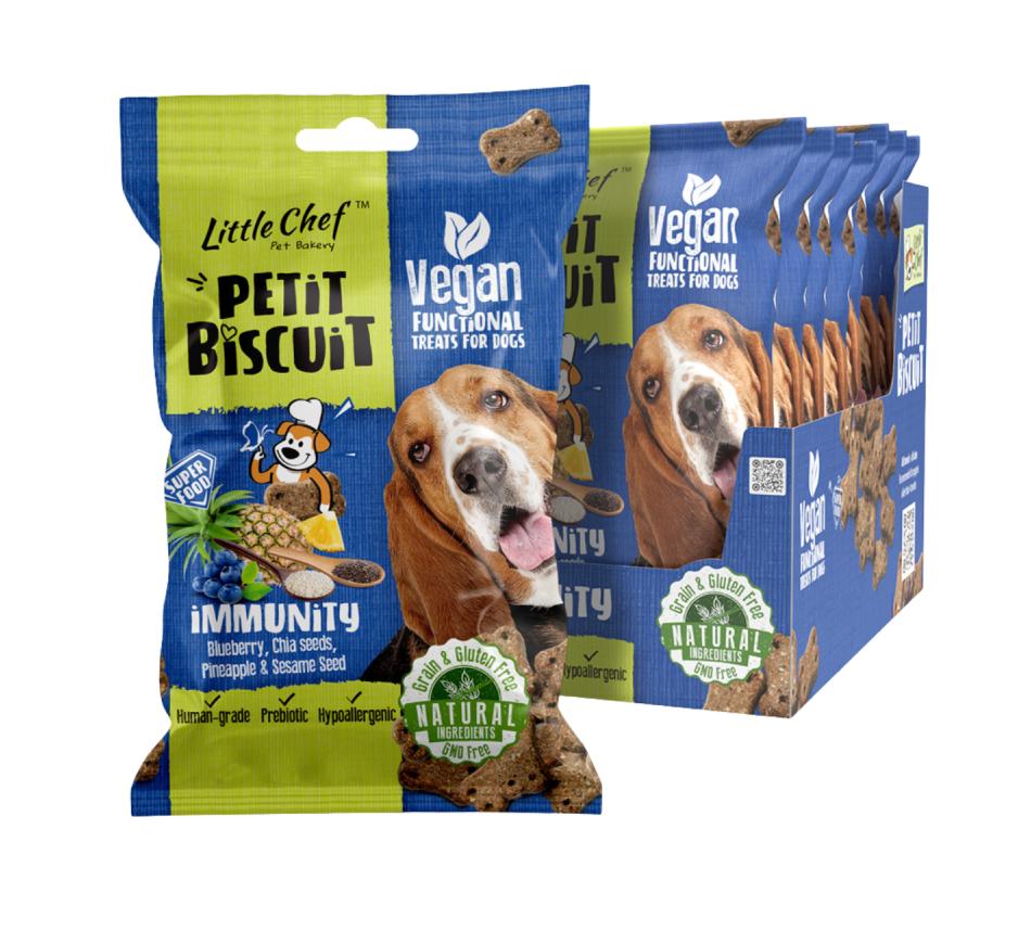 Petit Biscuit Immunity Vegan Grain Free Treat para Cães