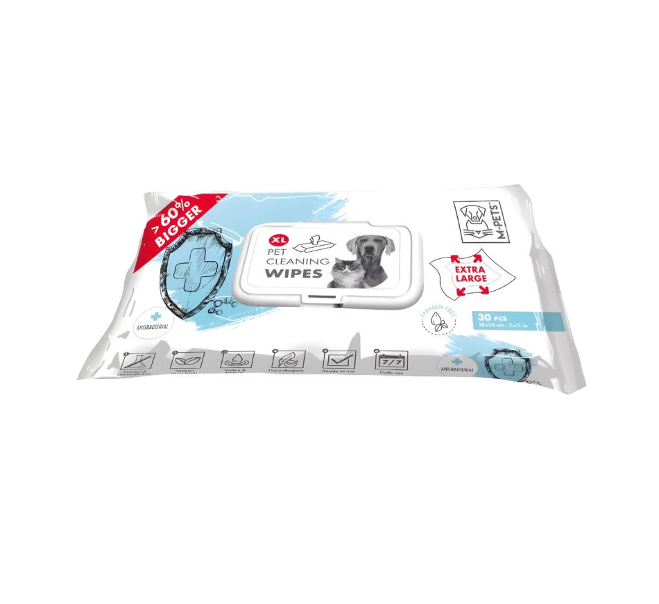 M-Pets Wipes - Toalhitas Antibacterianas Extra Large