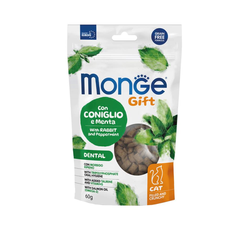 Monge Gift Crunchy Snacks Dental Gato Adulto - Coelho e Menta