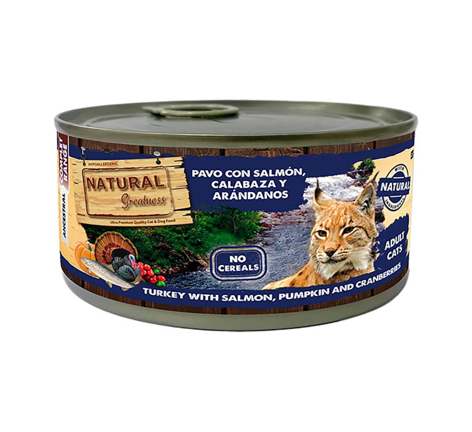 Natural Greatness Gato - Salmão e Peru com Abóbora e Catnip