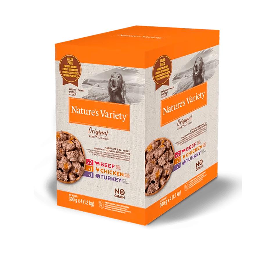 Nature's Variety Original No Grain Patê Cão Medium/Maxi Multipack