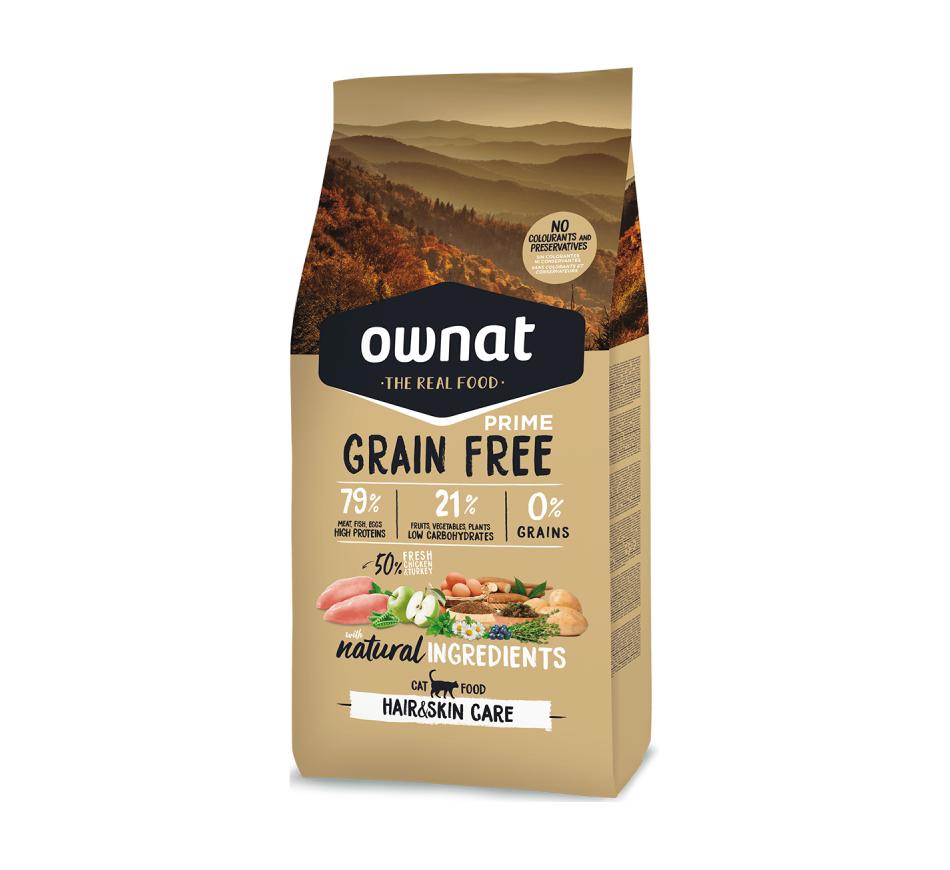 Ownat Grain Free Prime Gato Hair & Skin