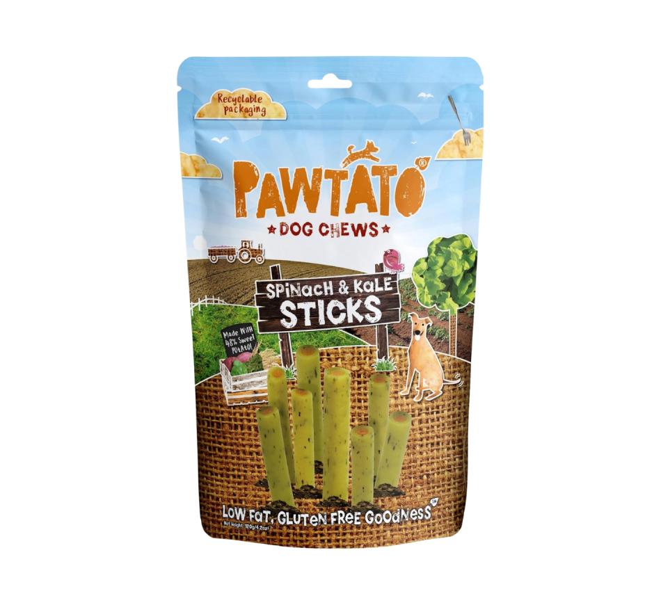 Benevo's Pawtato Spinach & Kale Sticks - Snack Hipoalergénico