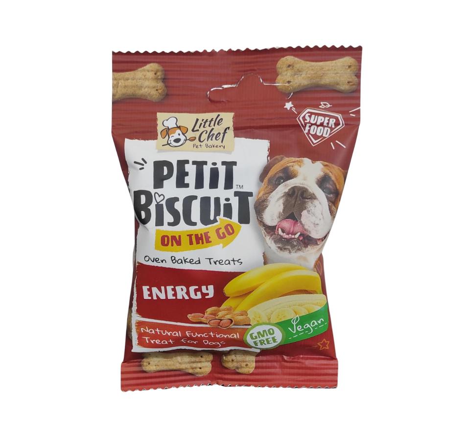 Petit Biscuit On the Go Whole Grain Energy Vegan Treat Cão