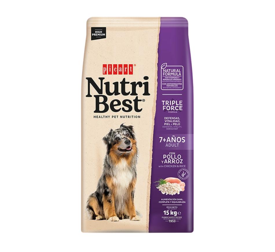 Picart Nutribest Premium Cão Adulto +7Anos - Frango e Arroz
