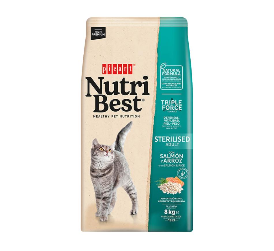 Picart Nutribest Premium Gato Adulto Sterilised - Salmão e Arroz